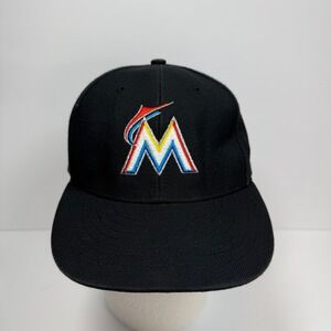 Miami Marlins Baseball Cap MLB Adjustable Strap Hat 47 Twins‎ Tag Black OSFA